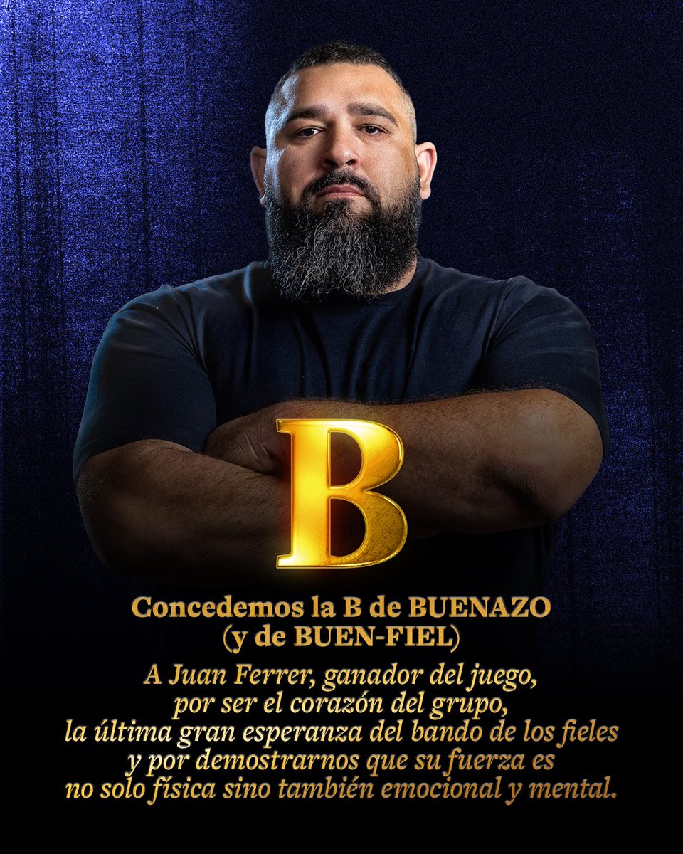 De parte de Con T de Traitors, para Juan Ferrer: Con B de Buenazo (y de Buen-fiel)

🎧 tr.ee/tjFToHLEb5

#TraitorsEspaña #Traitorsfinal