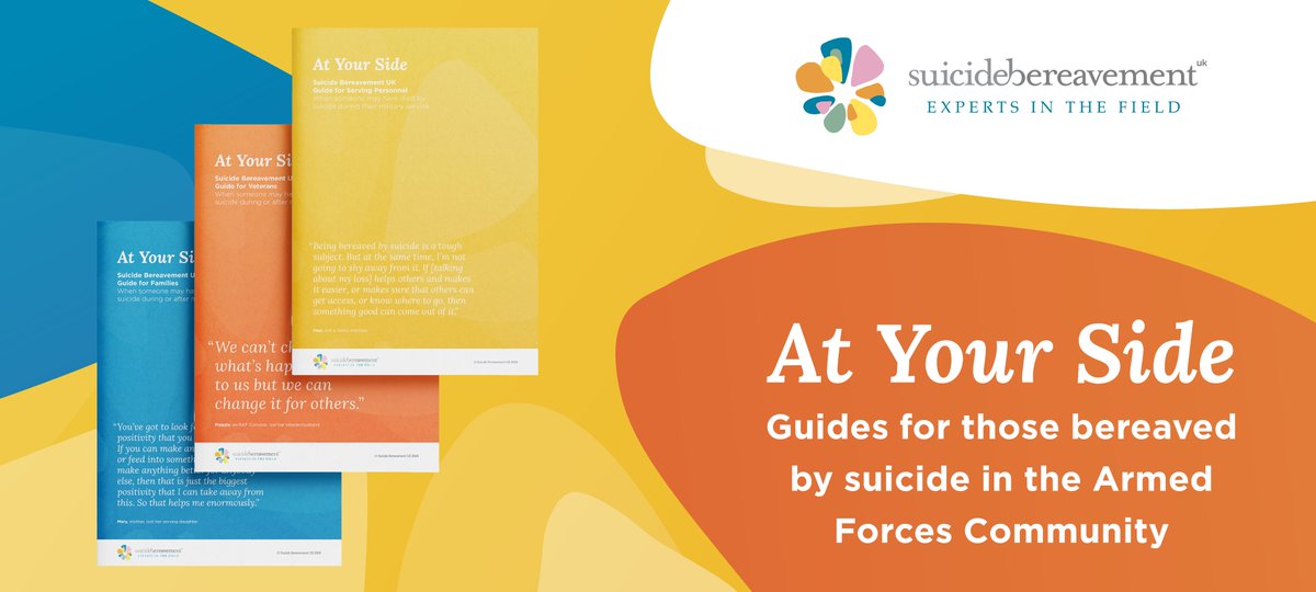 SJMcDonn's tweet photo. Suicide Bereavement UK developed guides for those bereaved by suicide in the AF community. Strength of these guides is that they are independent of any govt dept and have been written by the bereaved for the bereaved. 1st of their kind internationally. 
https://t.co/67EDPfMkHA https://t.co/vqU1MctTC6