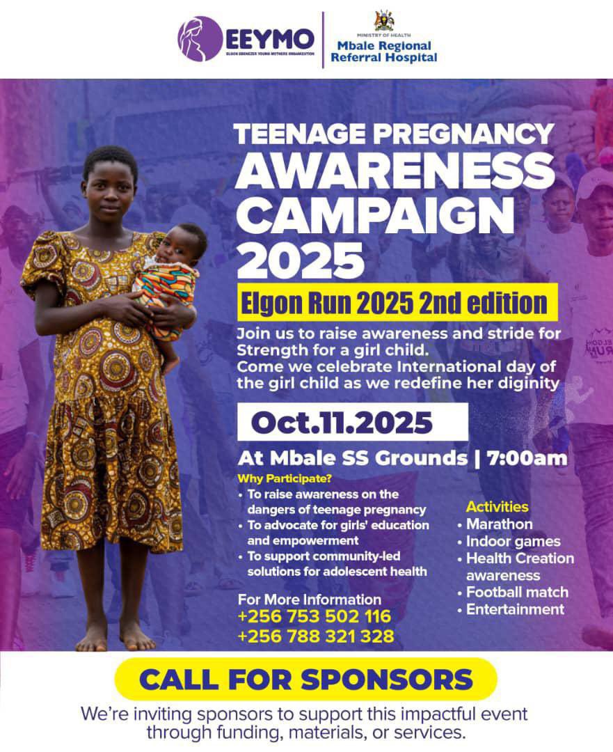EEYMO207's tweet image. Join us in making a difference! 🤝 We're seeking sponsors/partners for our marathon to raise awareness about teenage pregnancy. Your support can empower Girls’ lives & create a brighter future!
#TeenagePregnancyAwareness #MarathonForACause #SupportTheCause
@_UPFCT @PlanUganda