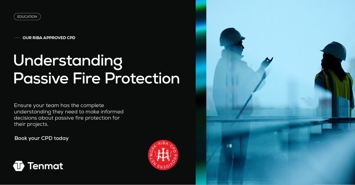 TENMAT Ltd. (@tenmatltd) on Twitter photo Our new <a href="/RIBA/">Royal Institute of British Architects</a>-approved CPD dives into how external wall cavity barriers can be used in passive fire protection.
✅ Key systems & regs
✅ Real-world best practices
✅ For architects, specifiers & contractors
📚 Book now on our website.
#FireSafety #CPD #PassiveFireProtection #RIBA Our new <a href="/RIBA/">Royal Institute of British Architects</a>-approved CPD dives into how external wall cavity barriers can be used in passive fire protection.
✅ Key systems & regs
✅ Real-world best practices
✅ For architects, specifiers & contractors
📚 Book now on our website.
#FireSafety #CPD #PassiveFireProtection #RIBA