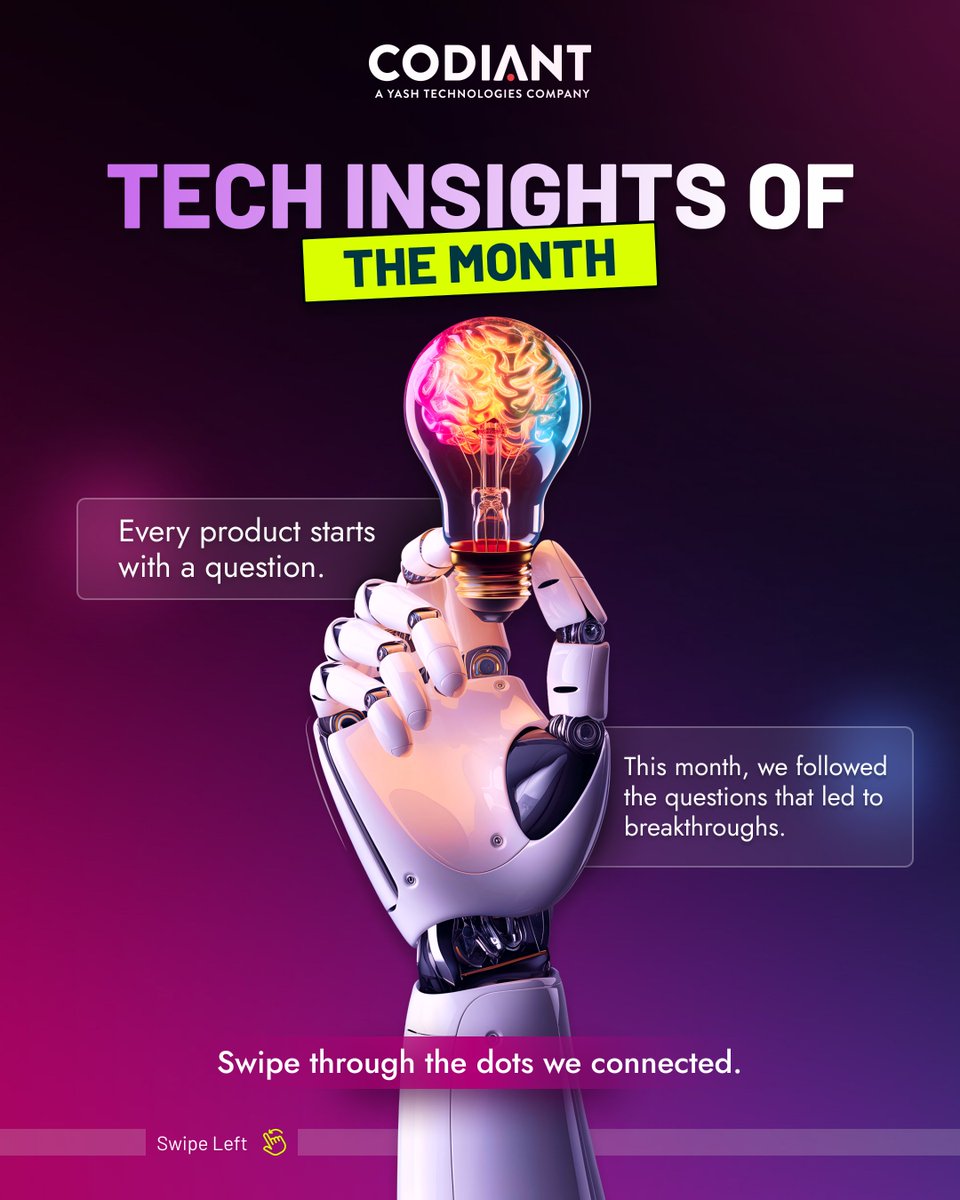 CODIANTSoftware's tweet image. 🚀Great products start with bold questions.

From AI answer engines to doctor scribes—this month’s roundup breaks down the tech shaping 2025.

✨ Explore the future: codiant.com/blog/

#BuildWithAI #AIProductDesign #AISolutions #codiant