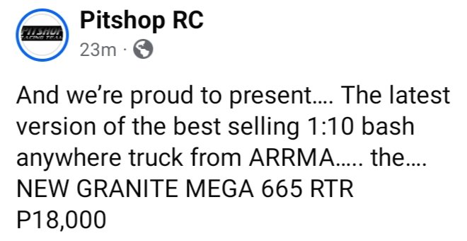zal_rc's tweet photo. 🔥ARRMA GRANITE MEGA🔥 Now Available at our favorite RC shop in the Philippines 👉 PITSHOP RC 👈 

#arrma #arrmagranite #arrmagranitemega #rccar #rccars 

CTTO PITSHOP RC https://t.co/hfkYWik9f0