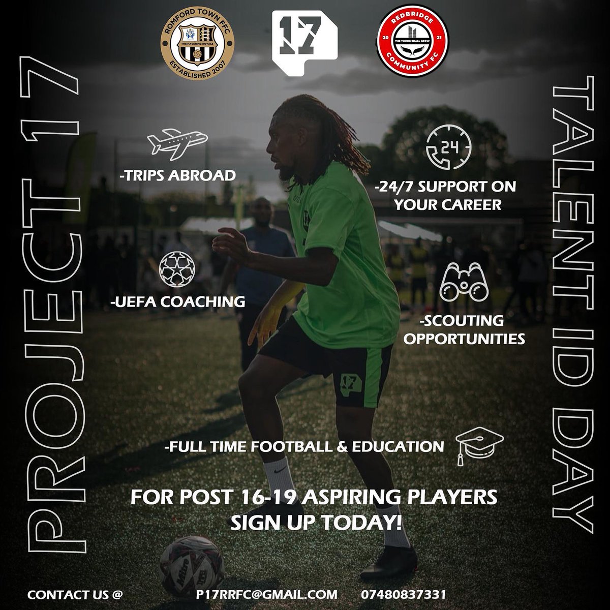 Romfordtownffc's tweet image. 📣 APPLY NOW – FULL-TIME FOOTBALL SCHOLARSHIP!
Aged 16–19? Join Project 17 for:
⚽ UEFA Coaching
🌍 Trips Abroad
🎓 Education + Football
👀 Scouting opps
📲 p17rrfc@gmail.com | 07480 937331
#Project17 #RomfordTownFFC #Post16Football
@redbridgeCFC