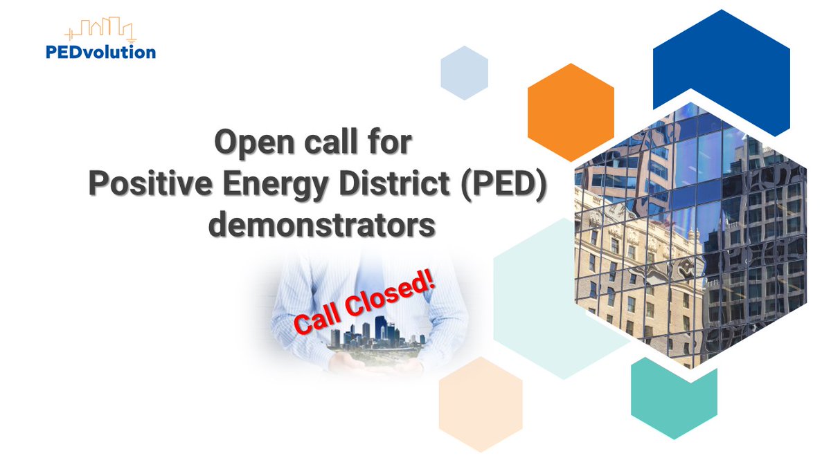 📢 Open Call for PED demonstrators — Now Closed🚫

Thank you to all #municipalities, #cities, #districts, and #energycommunities across Europe who submitted their applications &amp; shared their visions for #climate-neutral districts🌍

🚀Results to be announced in the coming weeks!