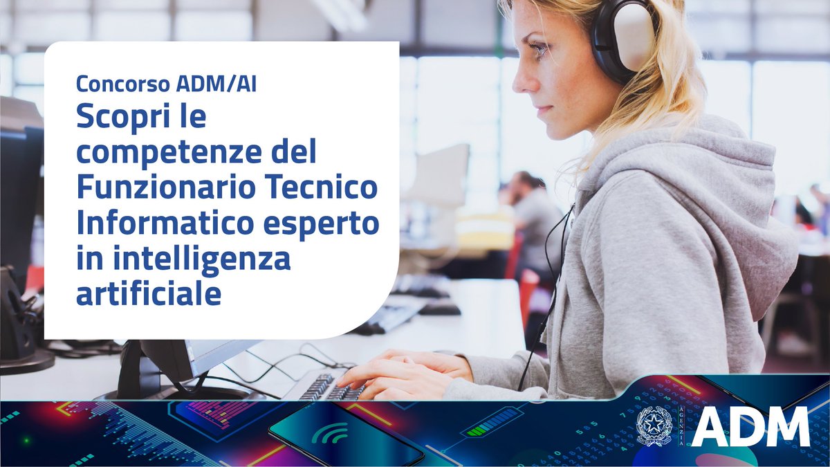 Cosa fa un Funzionario Tecnico Informatico esperto in AI?
Consulta le informazioni sul bando #ADMgov: adm.gov.it/portale/docume…