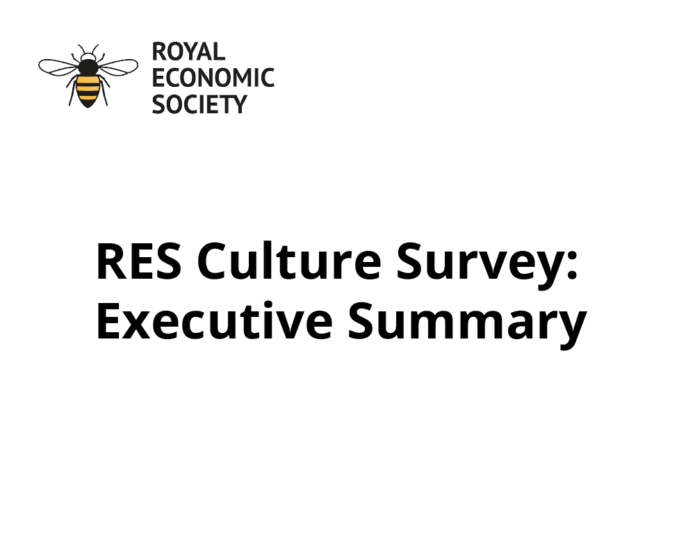 📢 The #RES2025 Culture Survey Executive Summary is live!

Join us today (1–2:15pm) for Special Session 10:
 “Culture in Economics – What Do We Need to Change?”

🔗 bit.ly/44tUSdE

#CultureSurvey #DiversityInclusion #RESConference #Economics #EconTwitter