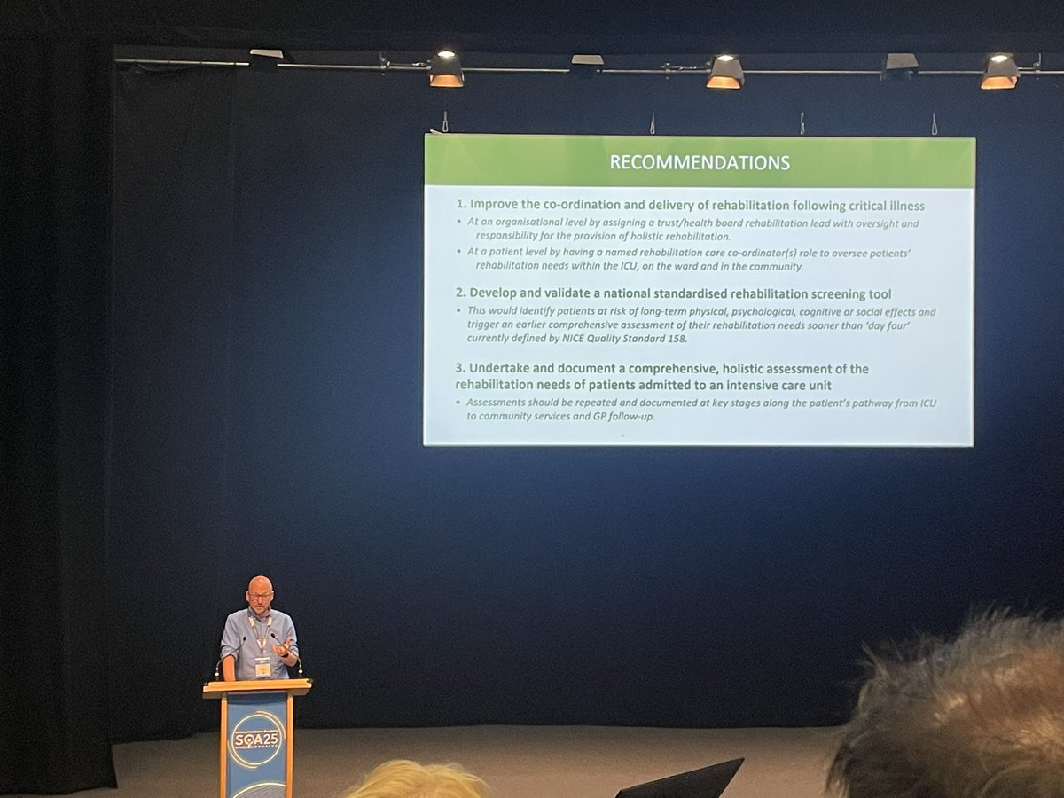 SharonBarker84's tweet image. #SOA25 Day 2 with the NCEPOD, Key take away messages
“Who’s advocating rehab across the whole patients story and how?”
“How are you going to make it count”
“Measure what you do because it’s probably not what you think”