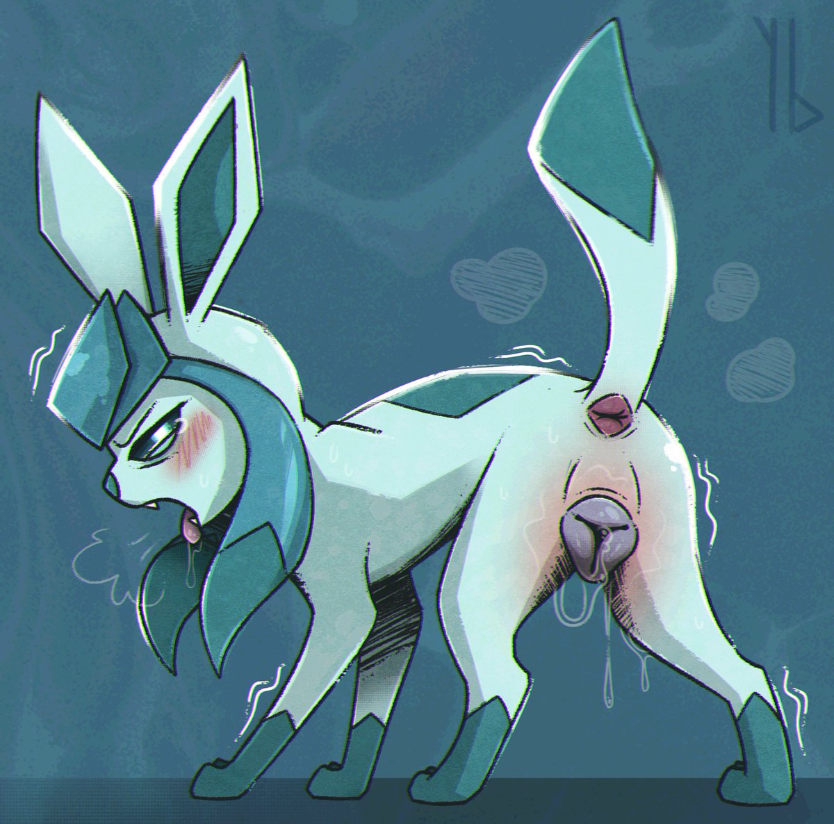 🥵 Seems like your pet is suffering a little during heat.
🐾 Artist: yaldabroth  
   
#furryartnsfw #furryartist #furryartworks #feralart #eeveelution #glaceon #feralonhuman