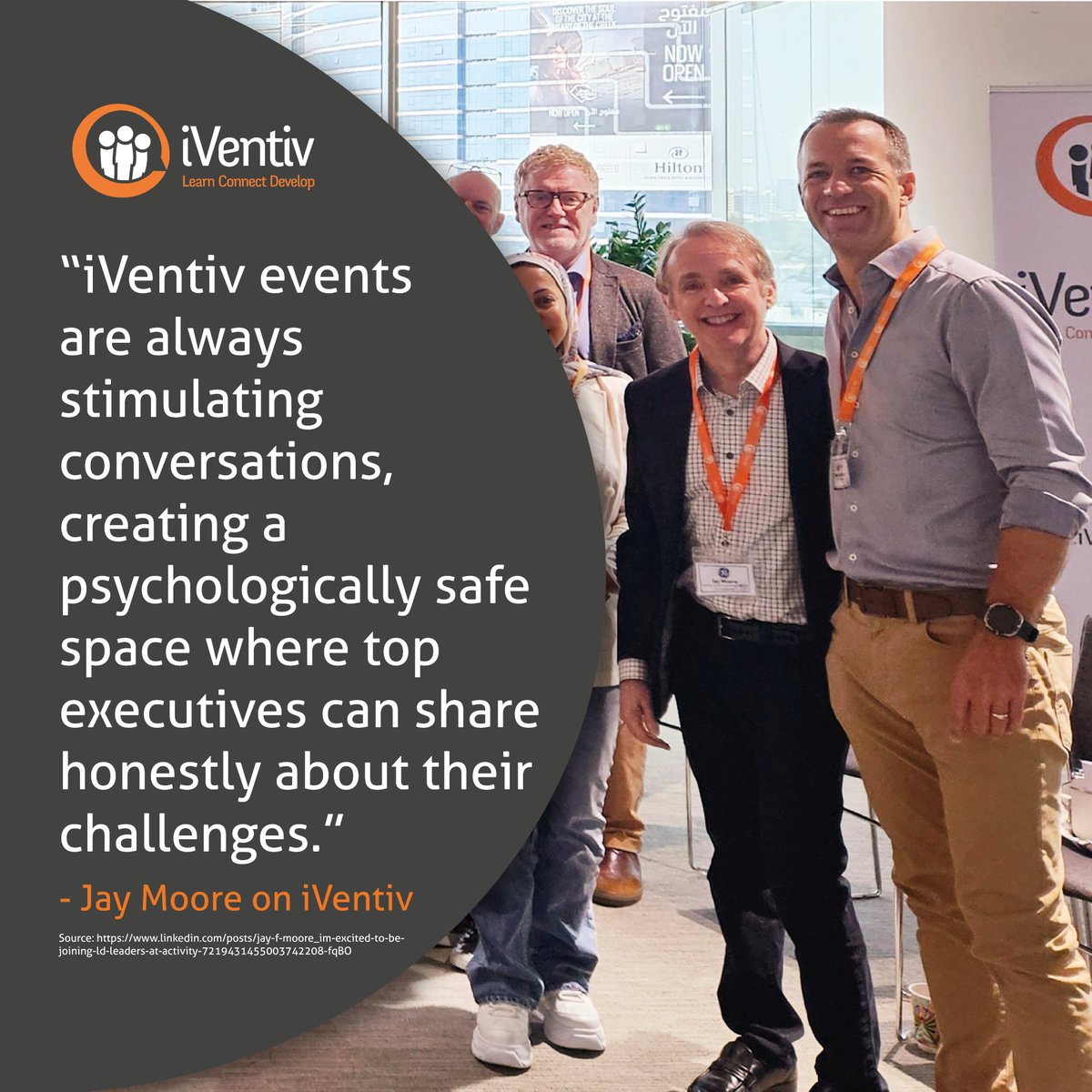 iVentiv's tweet image. On iVentiv: “iVentiv events are always stimulating conversations, creating a psychologically safe space where top executives can share honestly about their challenges.”

#learninganddevelopment #chieflearningofficer #humanresources #leadership #executivedevelopment
