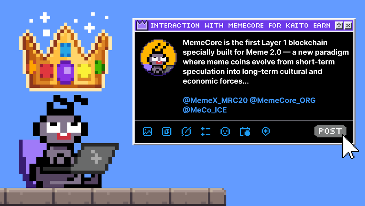 赚猪脚饭的机会来了
<a href="/MemeCore_ORG/">MemeCore</a>   推出@Kait活动与 <a href="/KaitoAI/">Kaito AI 🌊</a> 互动
   
 活动结束日期：2025 年 7 月 24 日  
 奖励：每天 5 个不同的帖子 5 条评论  
如何加入：
第 1 步：添加 $M |  📷  到你的 Twitter （X） 用户名  
第 2 步：使用 3 个标签 Shill MemeCore <a href="/MemeCore_ORG/">MemeCore</a> <a href="/MemeX_MRC20/">MemeX</a>