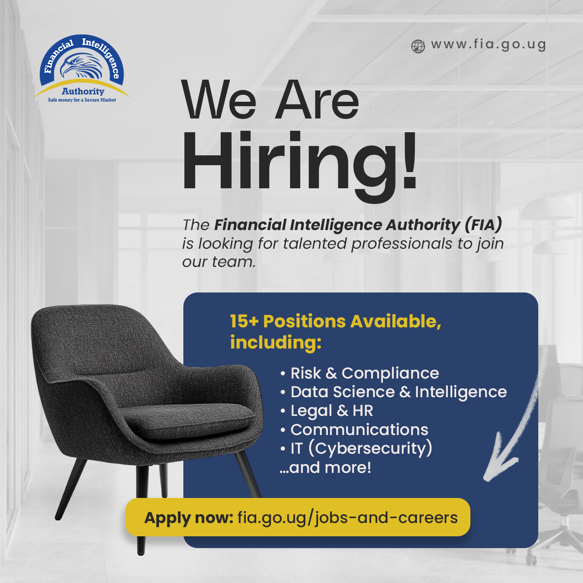 The Financial Intelligence Authority (FIA) is inviting qualified professionals to join our growing team.
We have 15+ career opportunities in:
✔️ Risk &amp; Compliance
✔️ Data Science &amp; Intelligence
✔️ IT (Cybersecurity)
✔️ Legal, HR, Communications
…and more.
Contribute to building