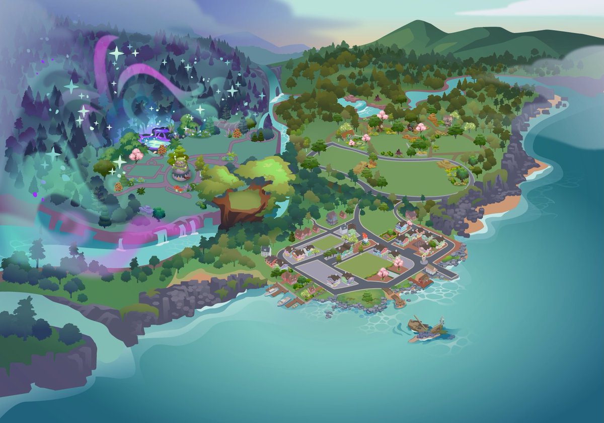 Een eerste blik op de wereldmap van de Sims 4 Betoverende Natuur! moonshinesim.nl/2590543_een-ee…