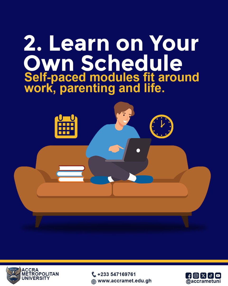 accrametuni's tweet image. At Accra Met, your classroom is everywhere, from Accra to London.🌏
💻 Flexible.
🌐 Borderless.
🎓 Future-ready.

Apply online. Study your way.
#AccraMet #OpenUniversity #StudyAnywhere #FutureReady