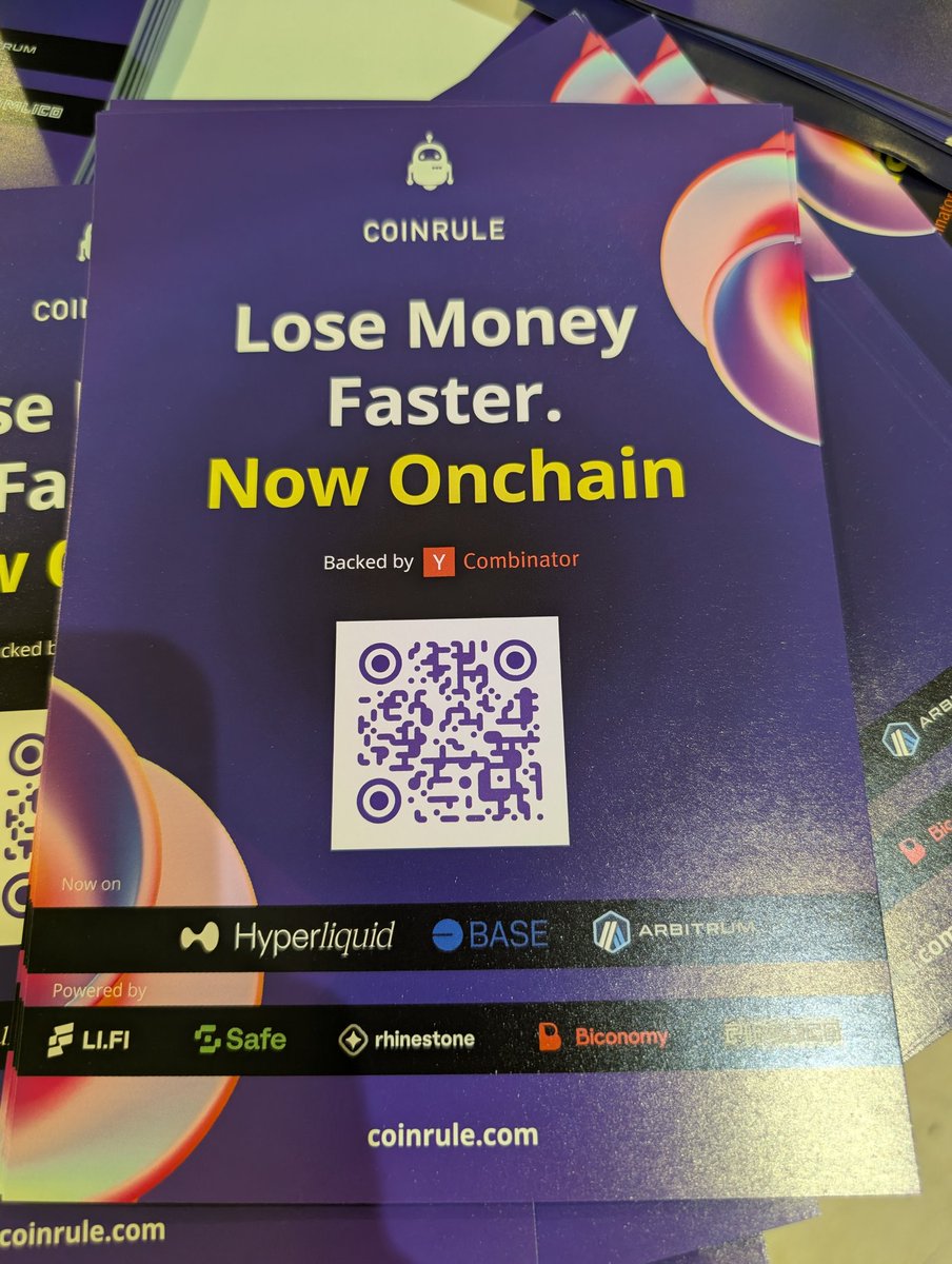 Most honest flyer of <a href="/EthCC/">EthCC - Ethereum Community Conference</a> <a href="/CoinRuleHQ/">Coinrule (YC S21)</a>