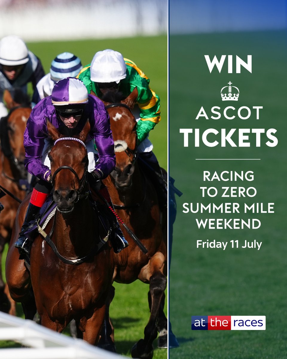 At The Races (@attheraces) on Twitter photo 🎉Win <a href="/Ascot/">Ascot Racecourse</a> Tickets🎉
It's Racing To Zero Summer Mile Weekend at Ascot next Friday and Saturday, and we're giving you the chance to win SIX tickets to Friday's fixture 🙌
For your chance to win this fantastic prize, simply like, repost and comment ‘WIN’ 👇 🎉Win <a href="/Ascot/">Ascot Racecourse</a> Tickets🎉
It's Racing To Zero Summer Mile Weekend at Ascot next Friday and Saturday, and we're giving you the chance to win SIX tickets to Friday's fixture 🙌
For your chance to win this fantastic prize, simply like, repost and comment ‘WIN’ 👇