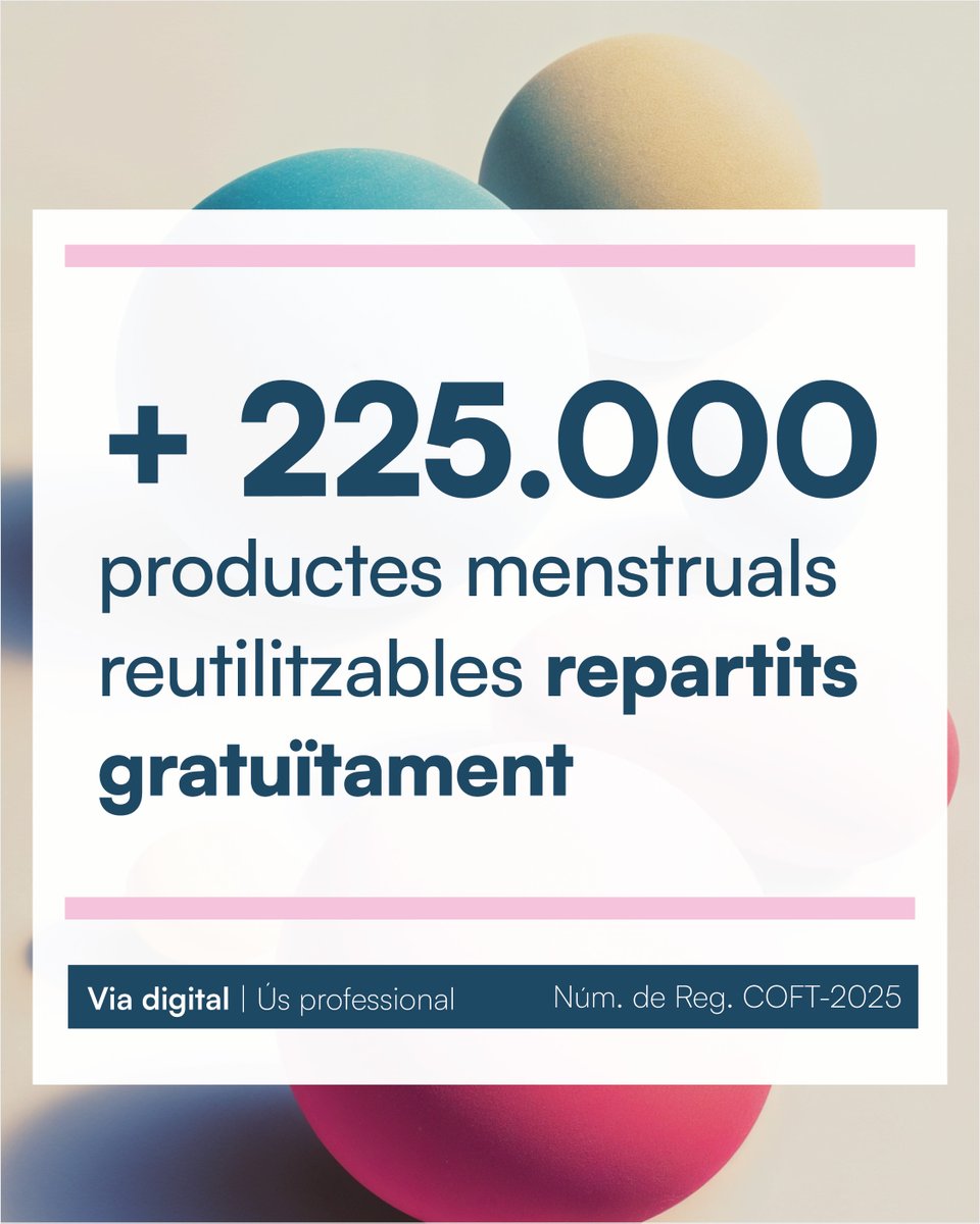 ♻️ Equitat menstrual el 2024 ⬇️

Amb la posada en marxa de la campanya “La meva regla, les meves regles”, hem contribuït a garantir l’accés a productes menstruals reutilitzables.

👉 Coneix totes les dades de 2024: coft.cat/memories/2024/