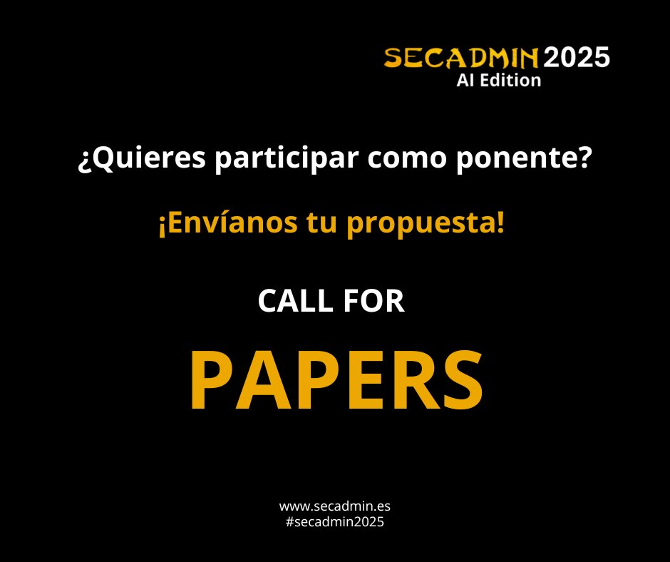 secadm1n's tweet image. El Call for Papers para #secadmin2025 sigue abierto!
Intercambia experiencias, amplía tu red y forma parte de la comunidad. ¡Participa! ⬇️
docs.google.com/forms/d/e/1FAI…