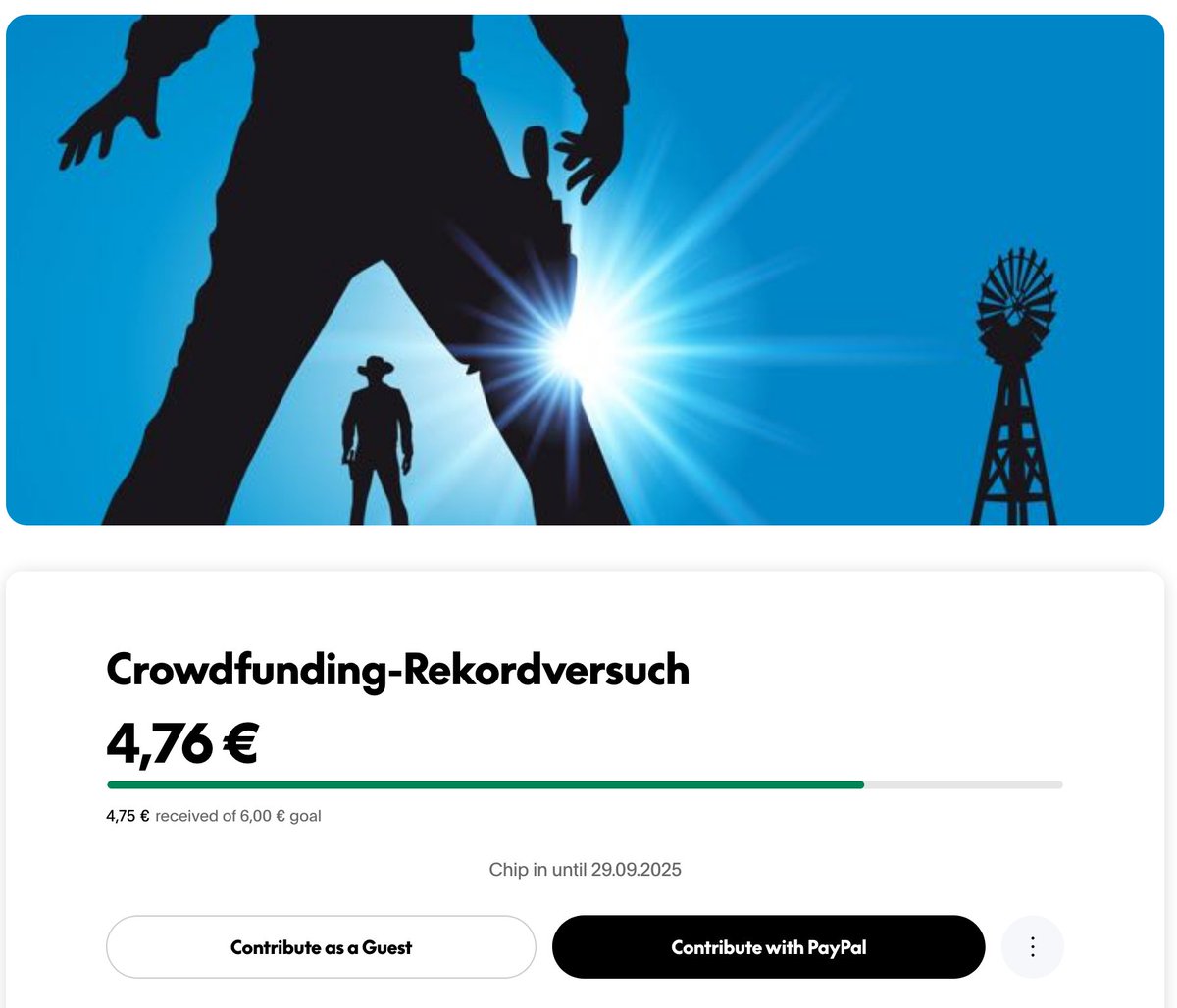 Schafft dieser deutsche Podcast es ins Guiness-Buch der Rekorde?

Stefan Proksch und Jan Watermann vom Podcast #EselUndTeddy versuchen sich an einem #Weltrekord! Sie starten das kleinste Crowd Funding der Welt.

Mit einem (aber wirklich nur einem!)... vbt.io/bacigalupo/Pos…