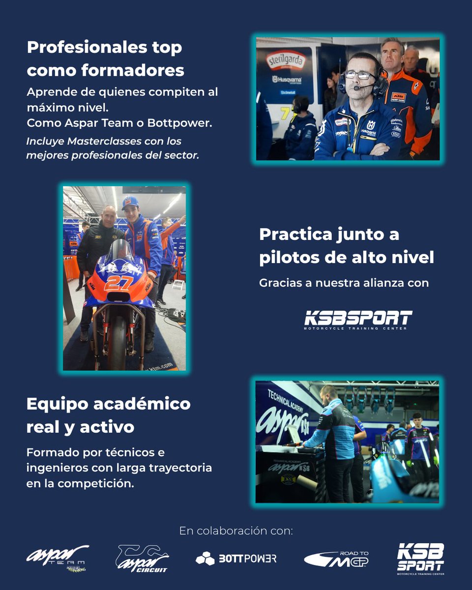 ¡Noticias emocionantes! 🚀
Lanzamos el Máster en Ingeniería de Motociclismo de Alta Competición, la formación definitiva para ingenieros y profesionales que buscan la élite. 

Prácticas en nuestro <a href="/AsparCircuit/">Aspar Circuit</a>  y con los mejores profesionales. ¡Tu carrera al siguiente nivel!