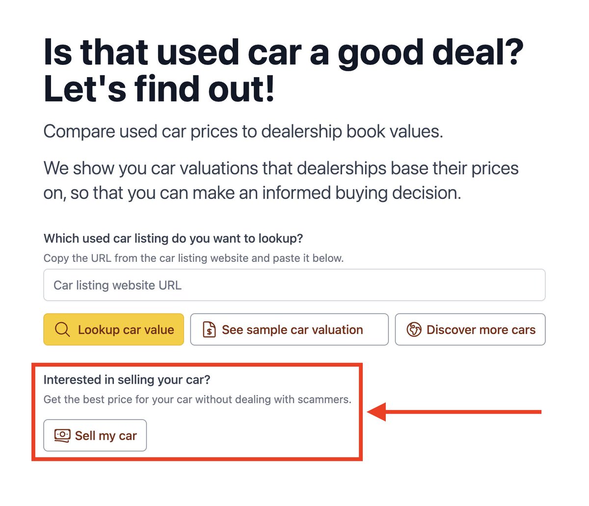 jdeanwallace's tweet image. I'm running a new experiment on my car website based on the market research cold calls I did earlier this week.
If this works, then monetization will be imminent 🤑