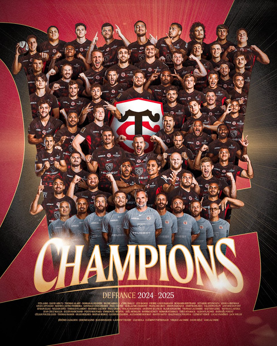 Groupe SII (@groupesii) on Twitter photo 🔴⚫ Le <a href="/StadeToulousain/">Stade Toulousain</a> de nouveau champion de France !
Les Rouges et Noirs ont décroché leur 24e Bouclier de Brennus en finale du Top 14.
Plus que jamais, le groupe SII est fier d’être partenaire du stade ➡ cutt.ly/DrTifVXr
#Top14 🔴⚫ Le <a href="/StadeToulousain/">Stade Toulousain</a> de nouveau champion de France !
Les Rouges et Noirs ont décroché leur 24e Bouclier de Brennus en finale du Top 14.
Plus que jamais, le groupe SII est fier d’être partenaire du stade ➡ cutt.ly/DrTifVXr
#Top14