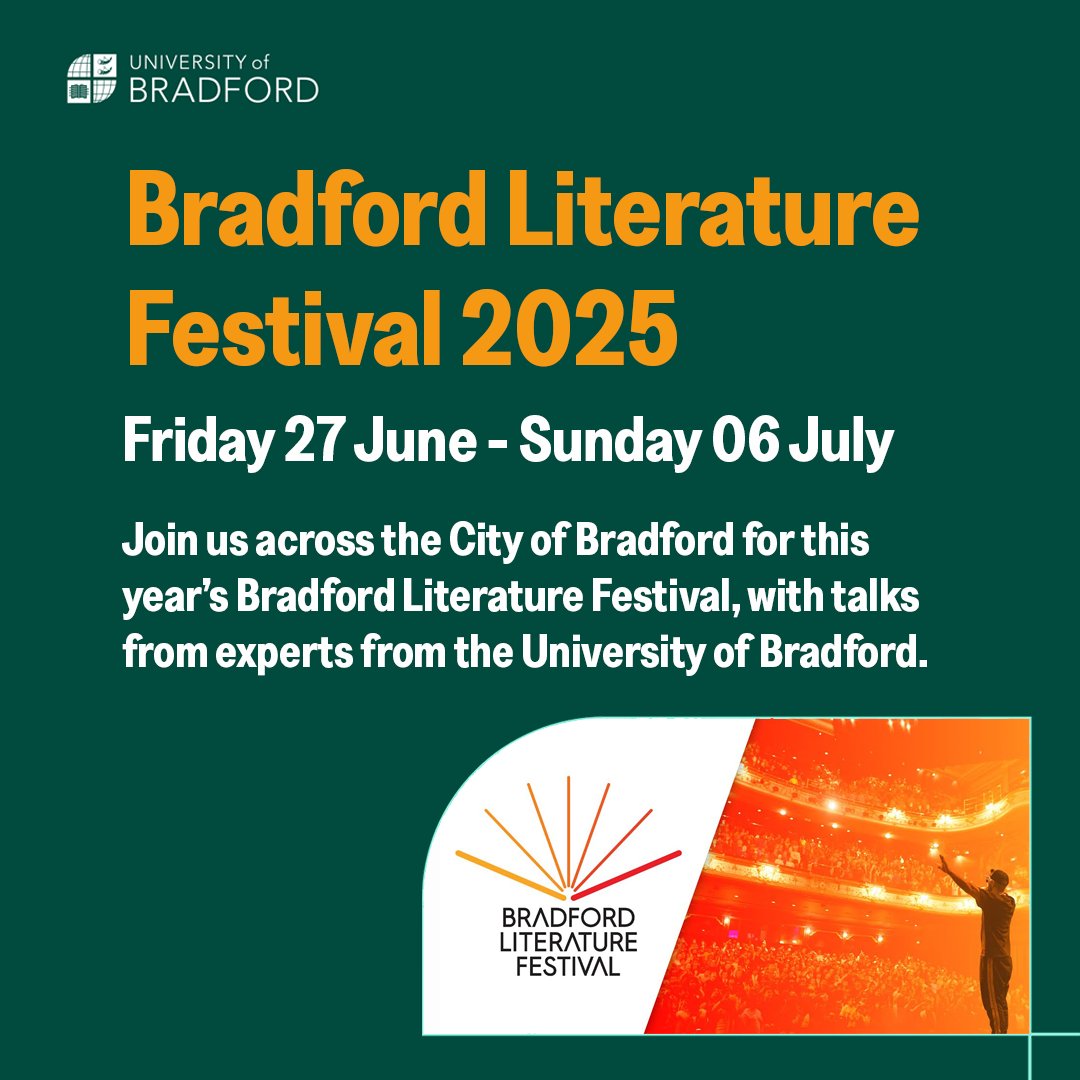 University of Bradford Alumni (@bradfordalumni) on Twitter photo Bradford Literature Festival is underway, with hundreds of events taking place from 27 June to 6 July. The festival is unique in the country for its diverse and imaginative approach to high-quality arts and culture. <a href="/UniofBradford/">University of Bradford</a> <a href="/BradfordLitFest/">Bradford Literature Festival</a>
More: loom.ly/8X0d6Pg Bradford Literature Festival is underway, with hundreds of events taking place from 27 June to 6 July. The festival is unique in the country for its diverse and imaginative approach to high-quality arts and culture. <a href="/UniofBradford/">University of Bradford</a> <a href="/BradfordLitFest/">Bradford Literature Festival</a>
More: loom.ly/8X0d6Pg