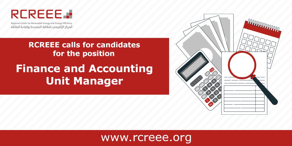 RCREEE (@rcreee) on Twitter photo ๐ Now Hiring: Finance & Accounting Unit Manager
๐ Location: Cairo, Egypt
๐
Deadline: July 26, 2025
๐ Apply here: rcreee.org/job/finance-anโฆ
๐ Send your CV & cover letter to hr@rcreee.org
โ๏ธ Use subject line: โThe Finance and Accounting Unit Managerโ ๐ Now Hiring: Finance & Accounting Unit Manager
๐ Location: Cairo, Egypt
๐
Deadline: July 26, 2025
๐ Apply here: rcreee.org/job/finance-anโฆ
๐ Send your CV & cover letter to hr@rcreee.org
โ๏ธ Use subject line: โThe Finance and Accounting Unit Managerโ