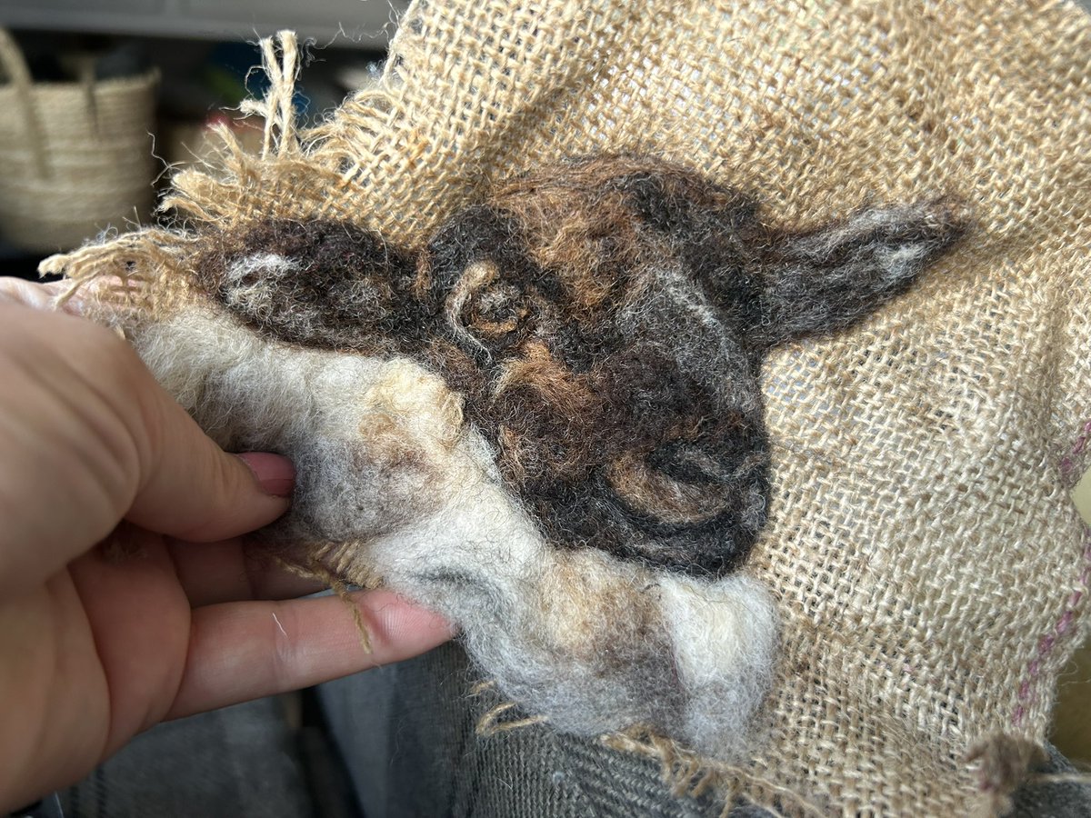 Made some use of the natural wool colours from this year’s shearing to needle felt this little one. #naturalwool #woolcraft