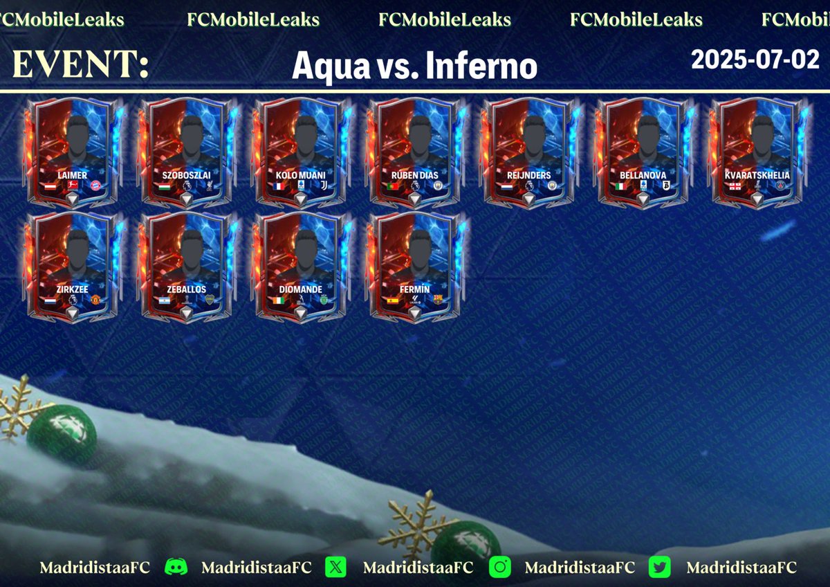AnshFUT's tweet photo. #AquaVsInferno Week 4 Players and Icons Leaks!! 👀👀

Leaks by 
@MadridistaaFC

#EASportsFCMobile #DefiningLegacies #AquaVsInferno https://t.co/YH8O7S1Ee4