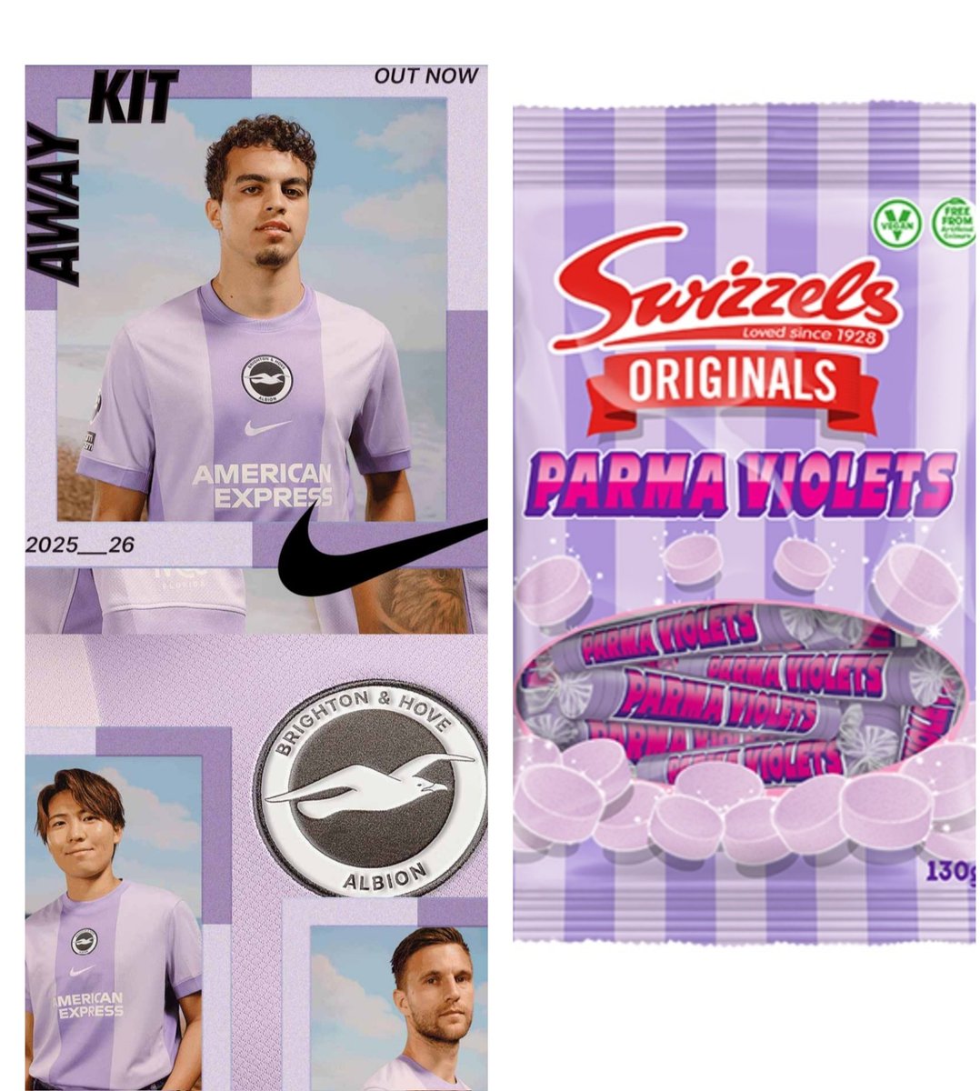 But I quite like Parma Violets.....<a href="/OfficialBHAFC/">Brighton & Hove Albion</a> #bhafc #bha <a href="/premierleague/">Premier League</a> <a href="/nikefootball/">Nike Football</a> <a href="/SkyFootball/">Sky Sports Football</a>