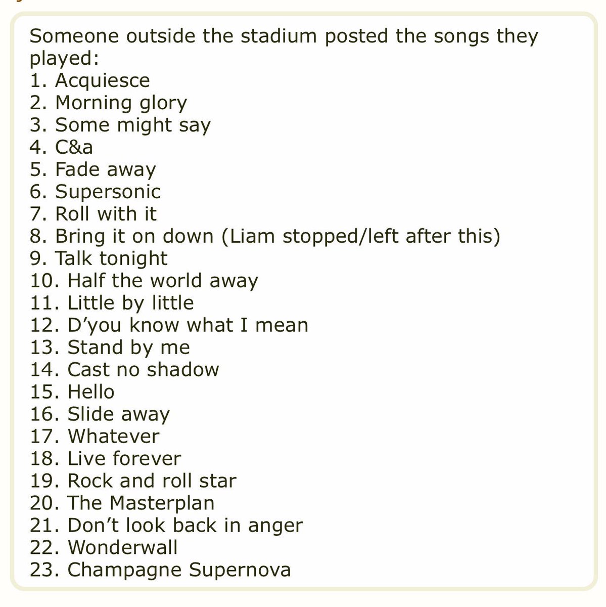 Oasis Mania tweet media