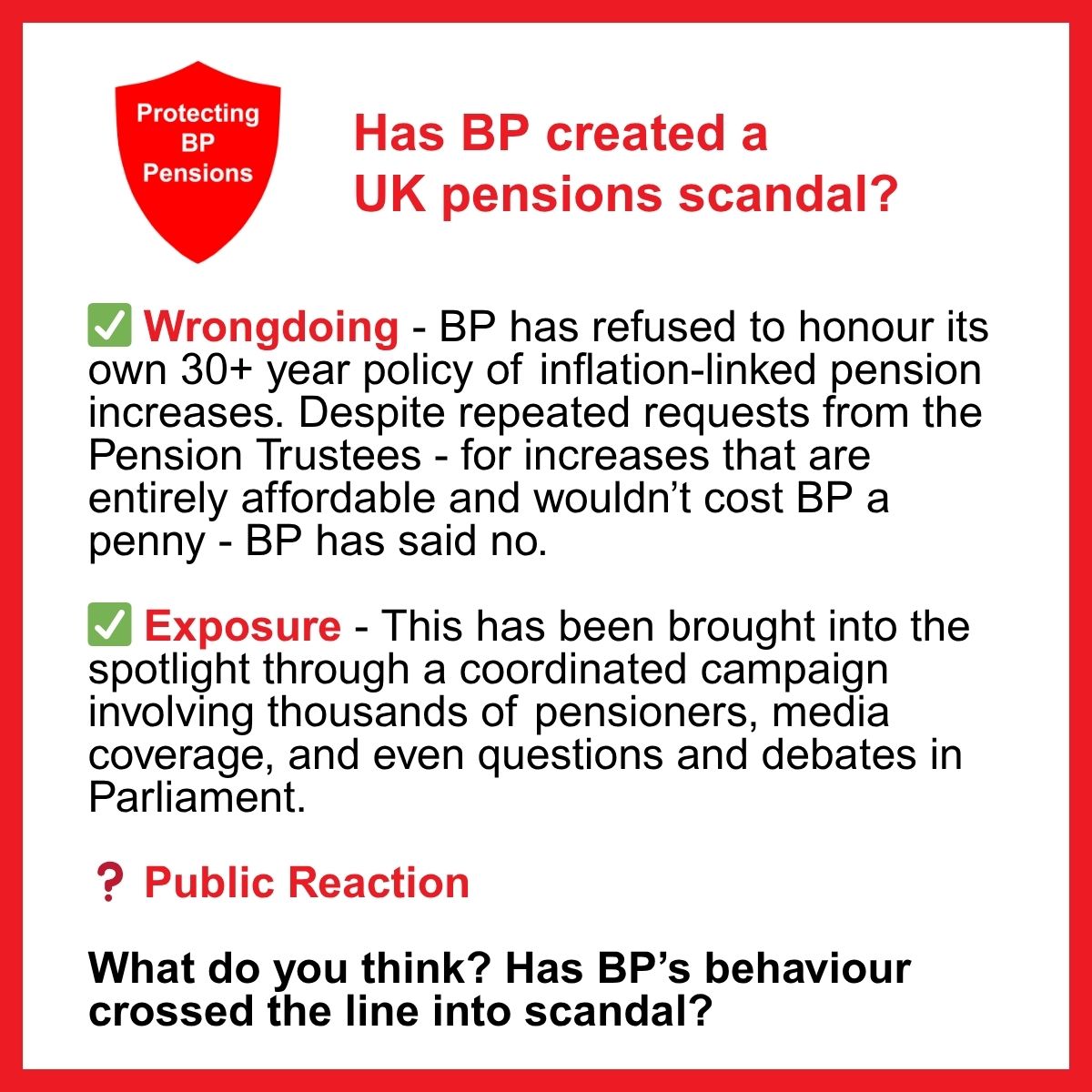 Has <a href="/bp_plc/">bp</a> created a UK pensions scandal?

What do you think?