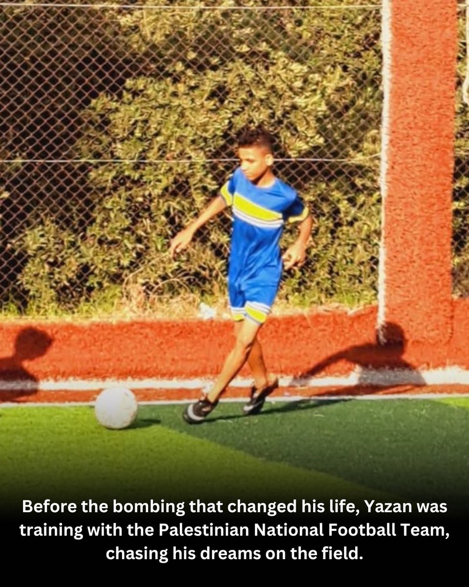 healpalestine_'s tweet image. Yazan underwent surgery yesterday for his amputated limbs and is now healing in the hospital. Yazan asked us to share his words with you all — his story, and his message:
“I went up to the roof of our house with my six cousins and my aunt to collect water, since we were running…