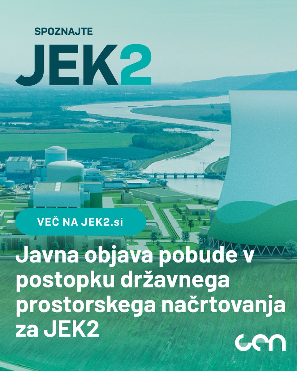 Ministrstvo za naravne vire in prostor (MNVP) je 1. julija 2025, v PIS objavilo Pobudo za pripravo državnega prostorskega načrta (DPN) za izgradnjo nove jedrske elektrarne v Krškem (JEK2). Pobuda bo v javnosti dostopna tri mesece. Več na: jek2.si/postopek-dpn-2/