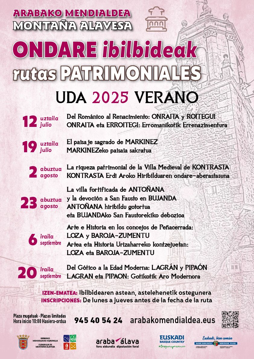 Rutas patrimoniales por #MontañaAlavesa Inscripción 945405424