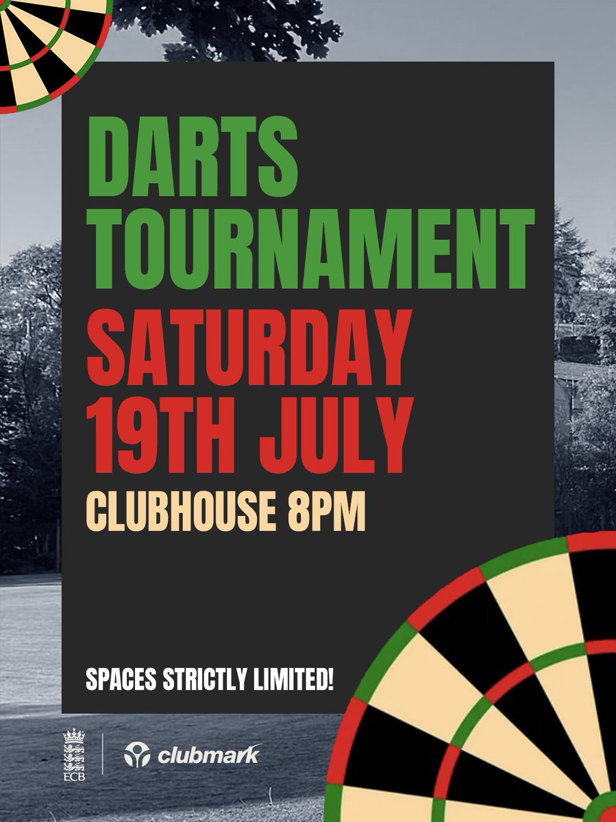 🎯 Darts Night
🗓️ Sat 19th July 8pm.

💰 £5 Entry
🎯 Matches will be Prem knock out style.
🎯 Final will have increased legs.
💷 Prize fund will be 50% of the entry pot.

Spaces limited, first come first served for members.

docs.google.com/forms/d/e/1FAI…