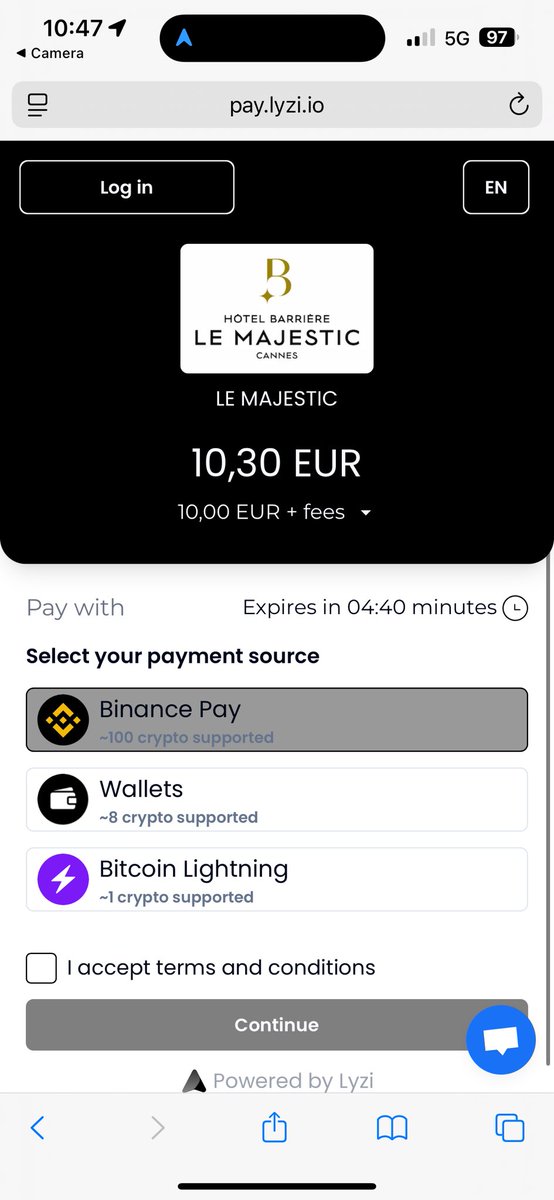 At EthCC in Cannes and you can pay with crypto at Hotel Majestic
