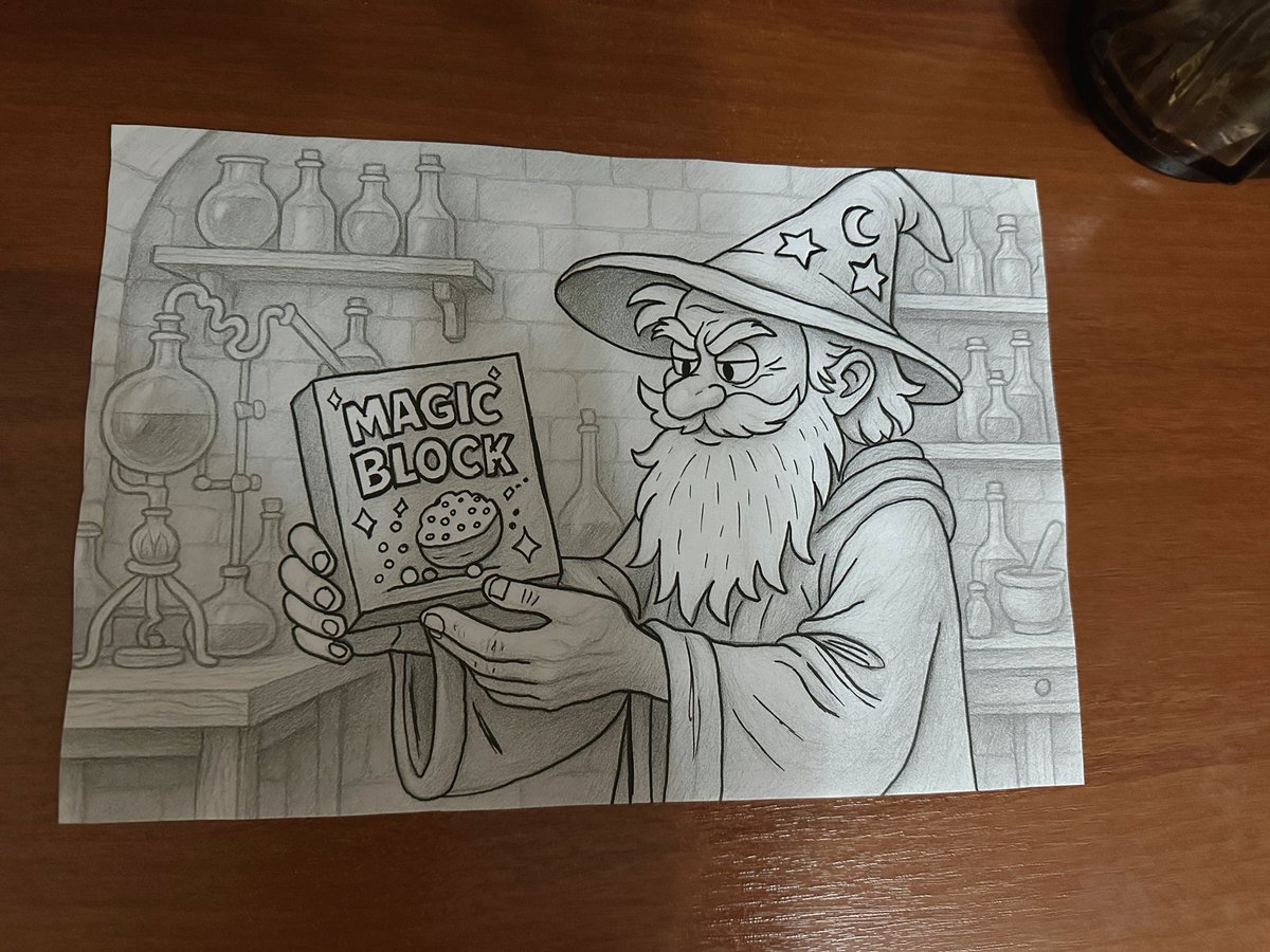 dex0745's tweet photo. 🧙♂️✨ Just brewed up a magical cereal box for @magicblock’s #magicnet challenge!
Straight from a 1987 cartoon ad break — starring my bearded wizard mascot and his favorite breakfast spell 🍄
“Sprinkle on real-time magic” and start your day the enchanted way! 🥄💫 https://t.co/ZHIkBaLquW