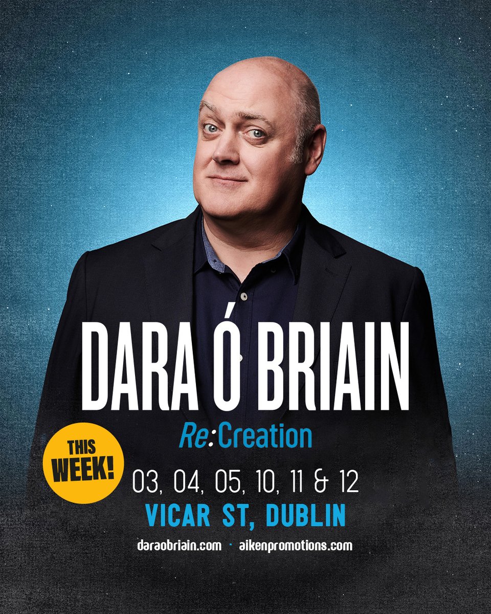 Dublin, he’s here… and he’s not holding back 😂😂

<a href="/daraobriain/">Dara Ó Briain</a> brings his new show 'Re:Creation' to <a href="/Vicar_Street/">Vicar St</a> for six huge nights across this week and next!📣

📆 July 3, 4, 5 &amp; 10, 11, 12
🎟 Final tickets remaining – grab yours now bit.ly/4kifagg