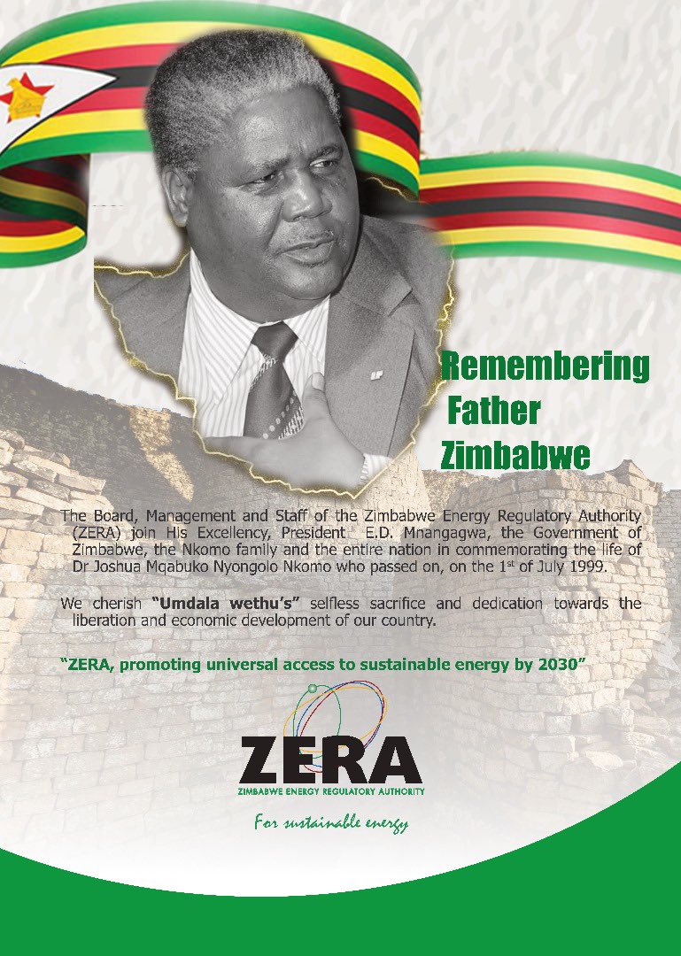Remembering Father Zimbabwe 

We honour the legacy of Dr. Joshua Mqabuko Nyongolo Nkomo — a visionary leader, liberation icon, and founding pillar of our nation.

Your sacrifice, wisdom and devotion to unity and progress continue to inspire generations.