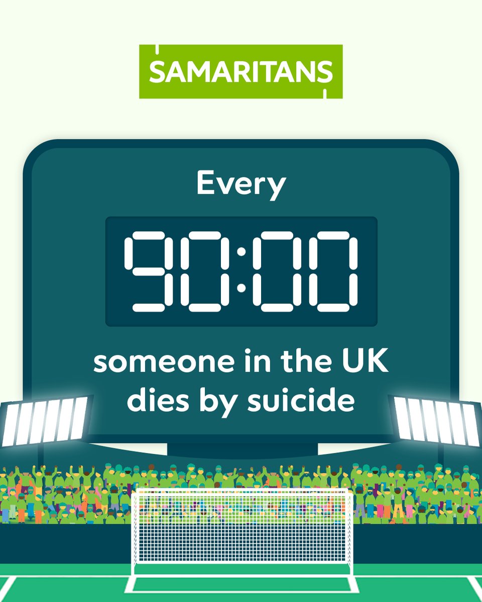 Every 90 minutes someone in the UK dies by suicide.

Ahead of #WEURO2025, we’re asking fans to take a moment to check in. Whether heading to the game or texting in the group chat, a simple “How are you doing, really?” can go a long way.