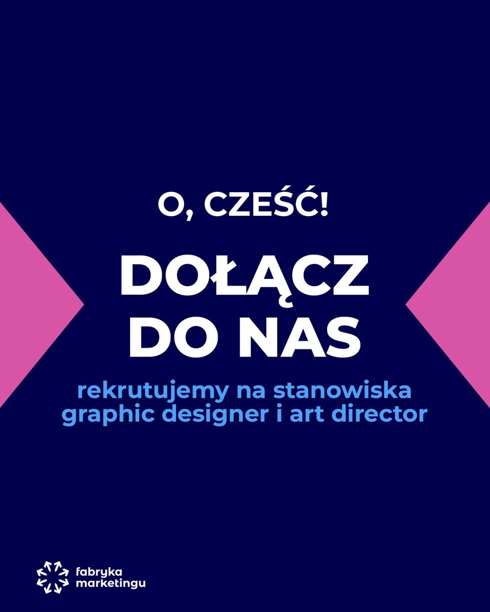 Szukamy Graphic Designera i Art Directora! 🎨

Masz głowę pełną pomysłów, czujesz estetykę, znasz Figmę i Adobe CC, a do tego umiesz pracować koncepcyjnie i samodzielnie prowadzić projekty? Zgłoś się do nas!

Szukamy kreatywnych osób, które wesprą nasz dział Kreacji przy