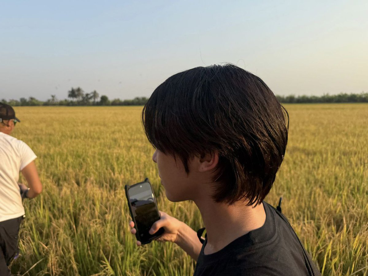 #happy_riku_day we were just supposed to check the field, but this guy? He walked like he owned the whole harvest. I snapped this while he was trying to film a single stalk like it held the secret to the universe. Anyway, happy birthday to this strangely dramatic