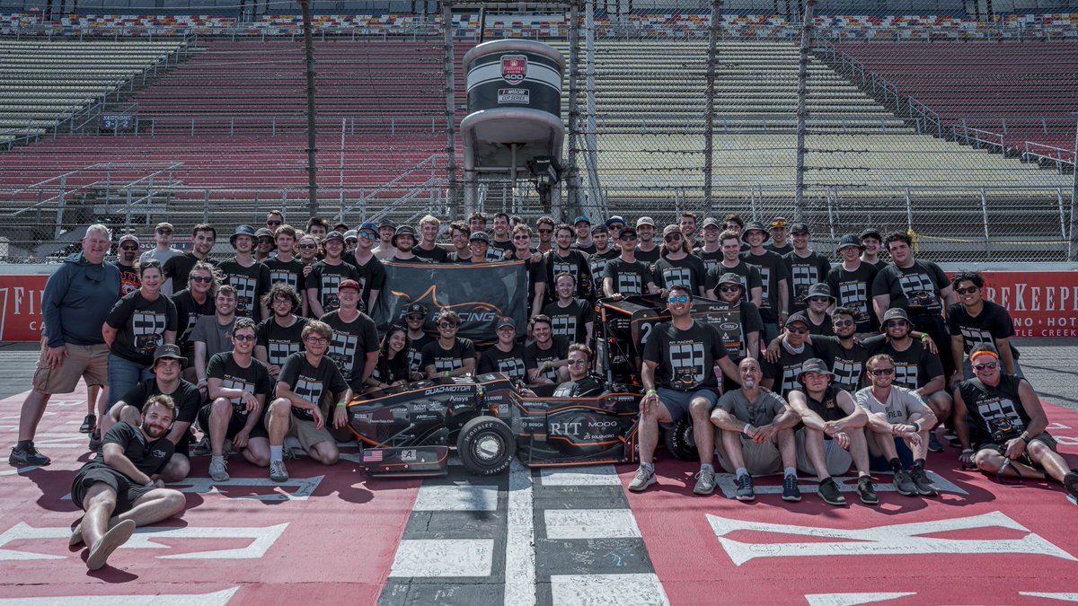 Lyndex_Nikken's tweet photo. A huge shout-out to @rit_racing  Racing on their incredible performance at FSAE Michigan Electric! The team absolutely dominated several events, taking 2nd in Acceleration, 3rd in Skidpad, and a fantastic 1st place in the Business Presentation. 

#manufacturing #nextgenengineers https://t.co/RXSxjSERg3