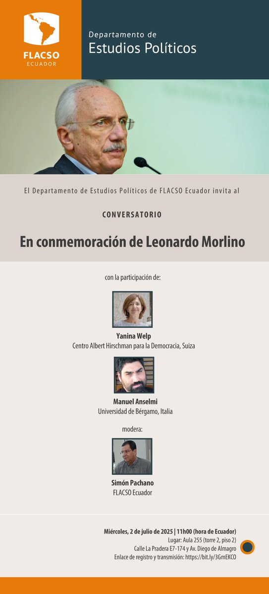 Conversatorio En conmemoración de Leonardo Morlino - flacso.edu.ec/es/evento?id=1…