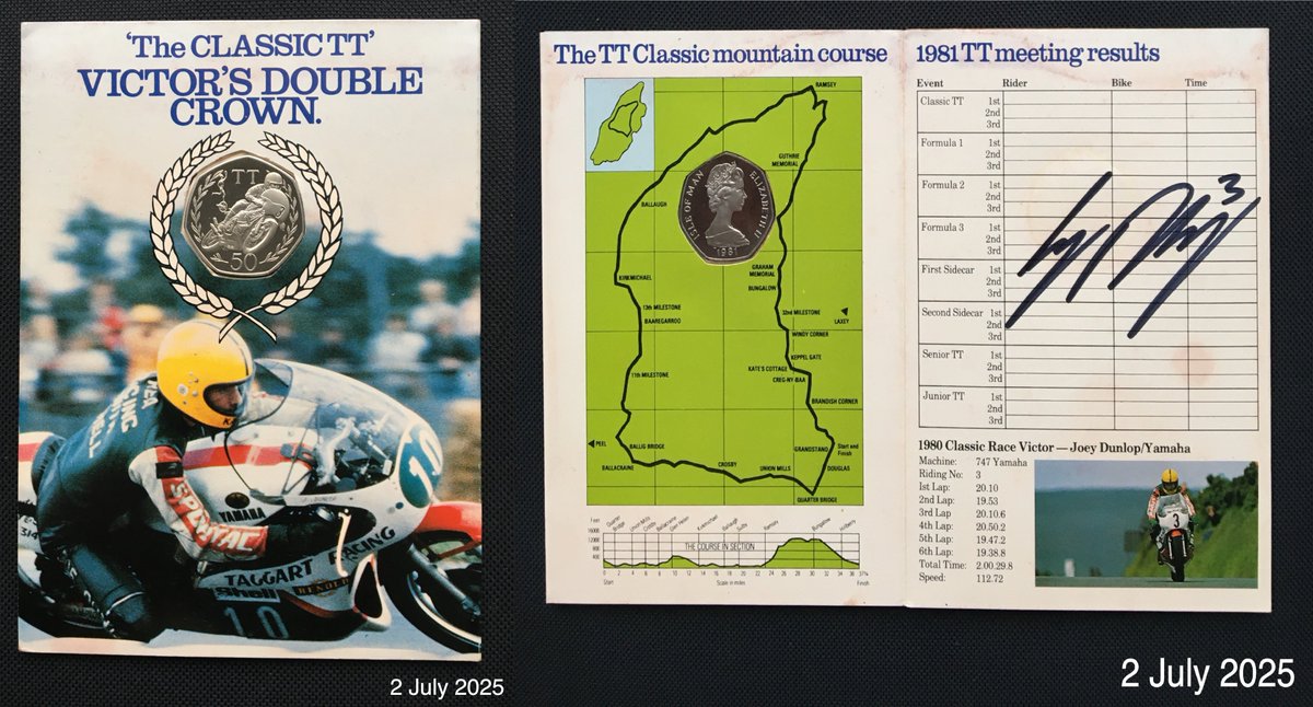 TTBONEGP (@ttbonegp) on Twitter photo 1981 Isle of Man Classic TT Victor's Double Crown signed by Gary Dunlop.
#JoeyDunlop #YerMaun #KingOfTheRoads 1981 Isle of Man Classic TT Victor's Double Crown signed by Gary Dunlop.
#JoeyDunlop #YerMaun #KingOfTheRoads