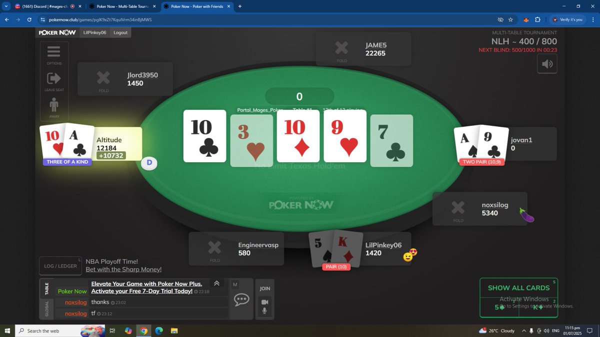 lilpinkey_w's tweet photo. All my cards is not good but i'm enjoy playing in TOPM Poker Tournament! ♦️♣️ hahahhahaa

Even i'm not good in poker most important i'm enjoy and have fun with the guild! ♥️♥️♥️

Follow us: 
@TheMagesCollege 
@PortalMages https://t.co/ykZt1i57mL