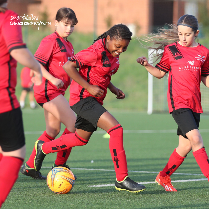 sportwales's tweet photo. Women and girls are bossing it on and off the field at Coity Chiefs. ⚽ 

Thanks to @LottoGoodCauses girls have everything they need to play football and have female role models everywhere they look around the club. 🌟