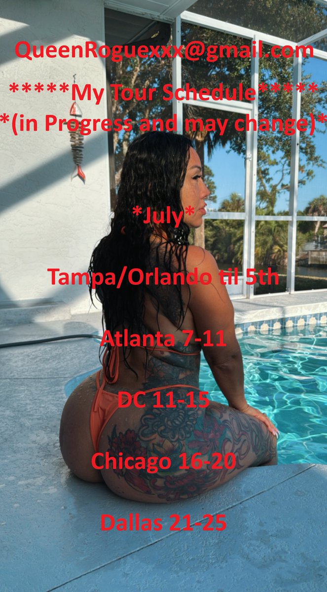 July Tour Schedule

Email me QueenRoguexxx@gmail

<a href="/queenroguexxx1/">queenroguexxx1</a>