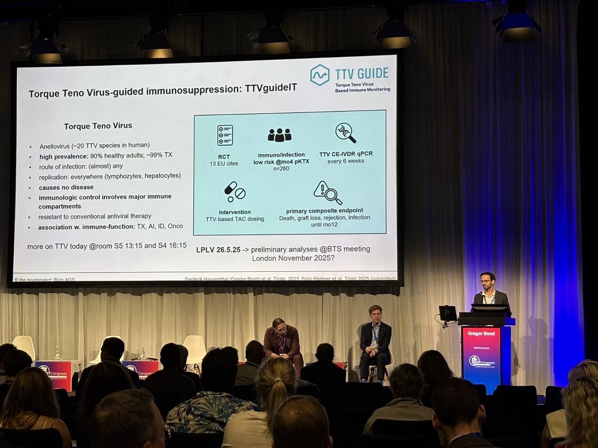 aylinink1's tweet photo. Among the ESOT 2025 highlights: Gregor Bond‘s talk on biomarkers to guide the personalisation of the management of organ recipients! State of the art & future to do’s to move the field forward! Results from the recently completed TTV-Guide RCT project loading soon! #ttvguide 🧬 https://t.co/uqkvf9gZuF